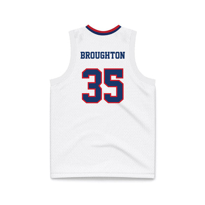 Francis Marion - NCAA Men's Basketball : Jaden Broughton - White Basketball Jersey-1