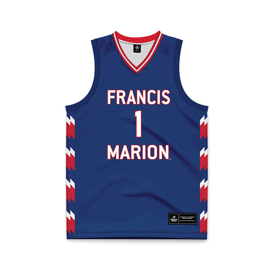 Francis Marion - NCAA Women's Basketball : Jaliyah Benefield - Navy Basketball Jersey-0