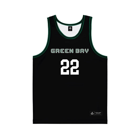 UW Green Bay - NCAA Women's Basketball : Gracie Grzesk - Black Basketball Jersey-0