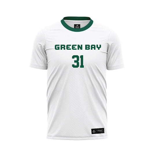 UW Green Bay - NCAA Men's Soccer : Carson Shene - White Soccer Jersey-0