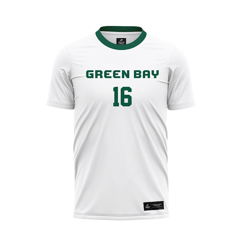 UW Green Bay - NCAA Men's Soccer : Isiah Flores - White Soccer Jersey