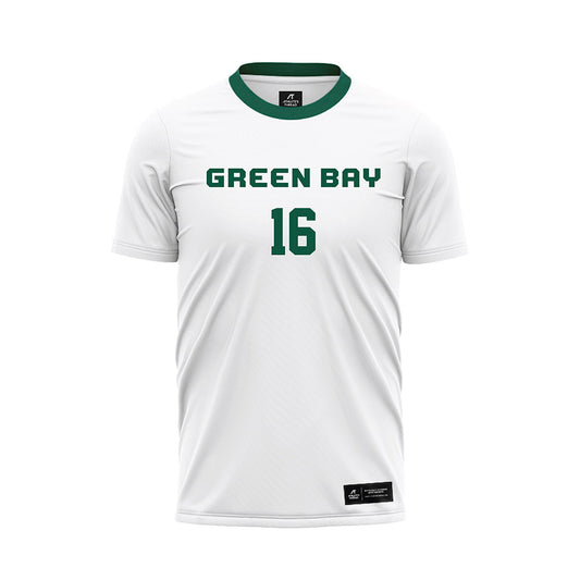 UW Green Bay - NCAA Men's Soccer : Isiah Flores - White Soccer Jersey