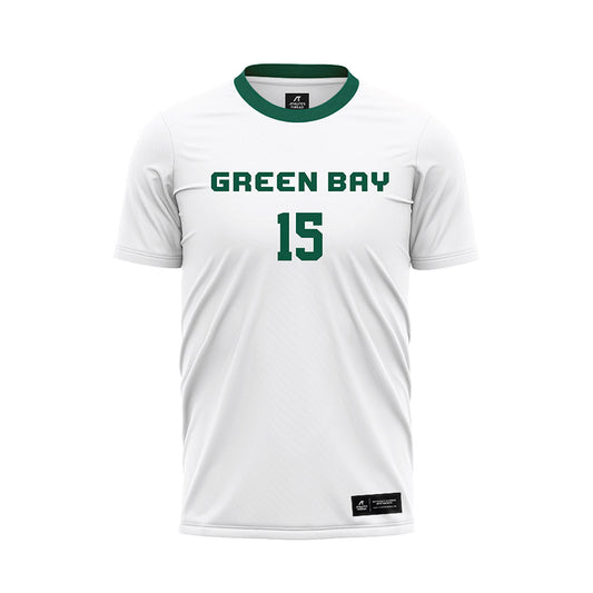 UW Green Bay - NCAA Men's Soccer : Dennis Nyame - White Soccer Jersey