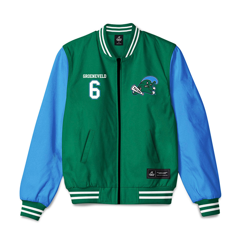 Tulane - NCAA Baseball : Aj Groeneveld - Bomber Jacket-0