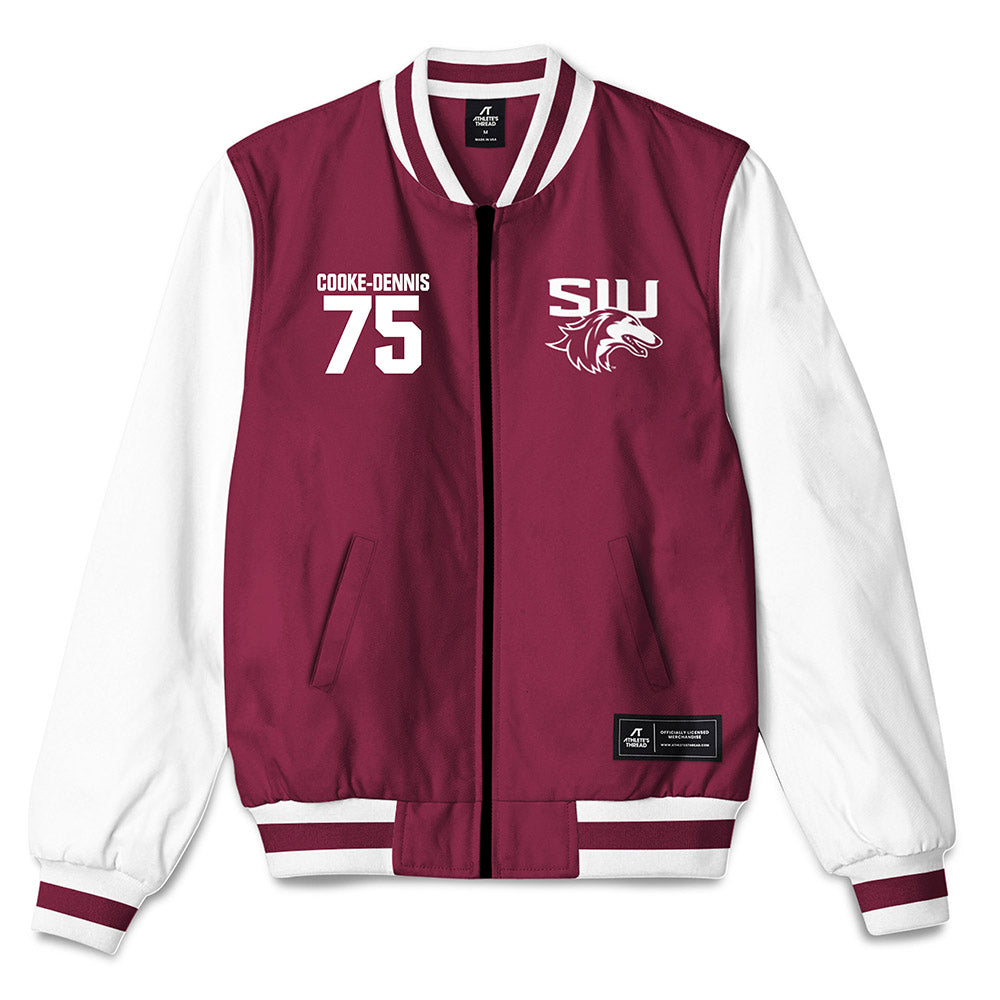 SIU Carbondale - NCAA Football : Tristan Cooke-Dennis - Bomber Jacket-0