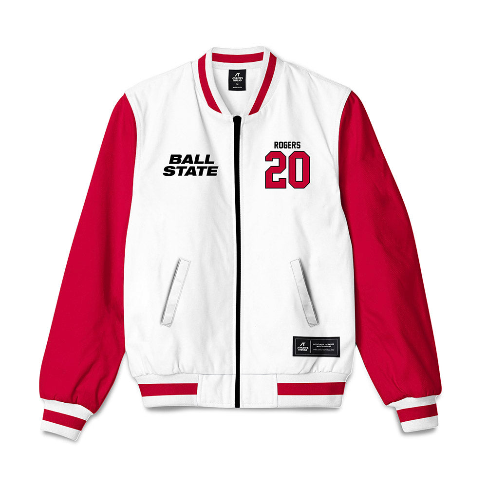 Ball State - NCAA Men's Volleyball : Patrick Rogers - Bomber Jacket-0