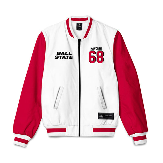 Ball State - NCAA Football : Grant Haworth - Bomber Jacket-0