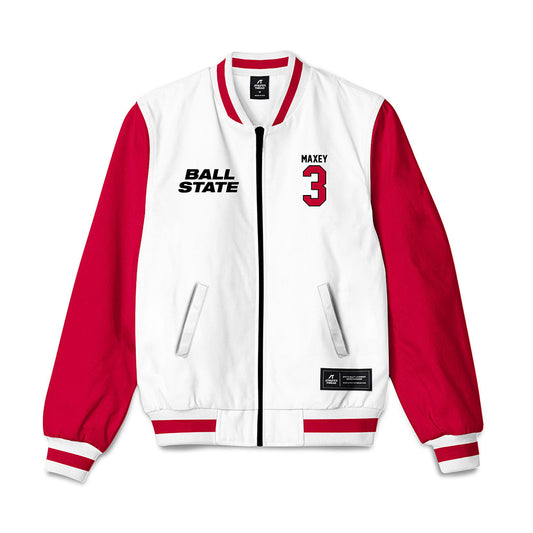 Ball State - NCAA Men's Basketball : Juwan Maxey - Bomber Jacket-0