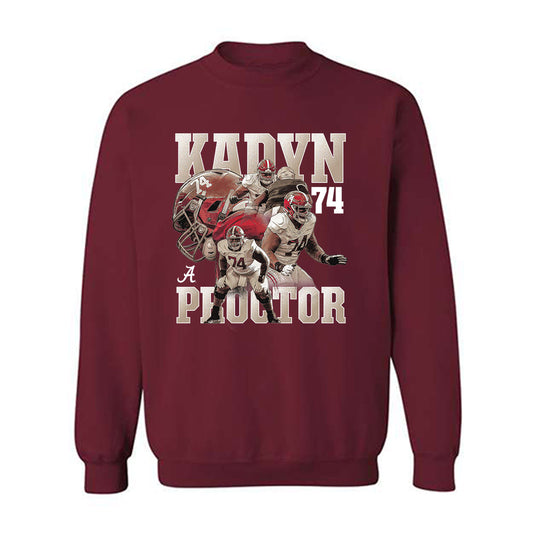 Alabama - NCAA Football : Kadyn Proctor - Player Collage Crewneck Sweatshirt