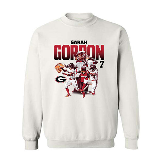 Georgia - NCAA Softball : Sarah Gordon - Player Collage Crewneck Sweatshirt-0