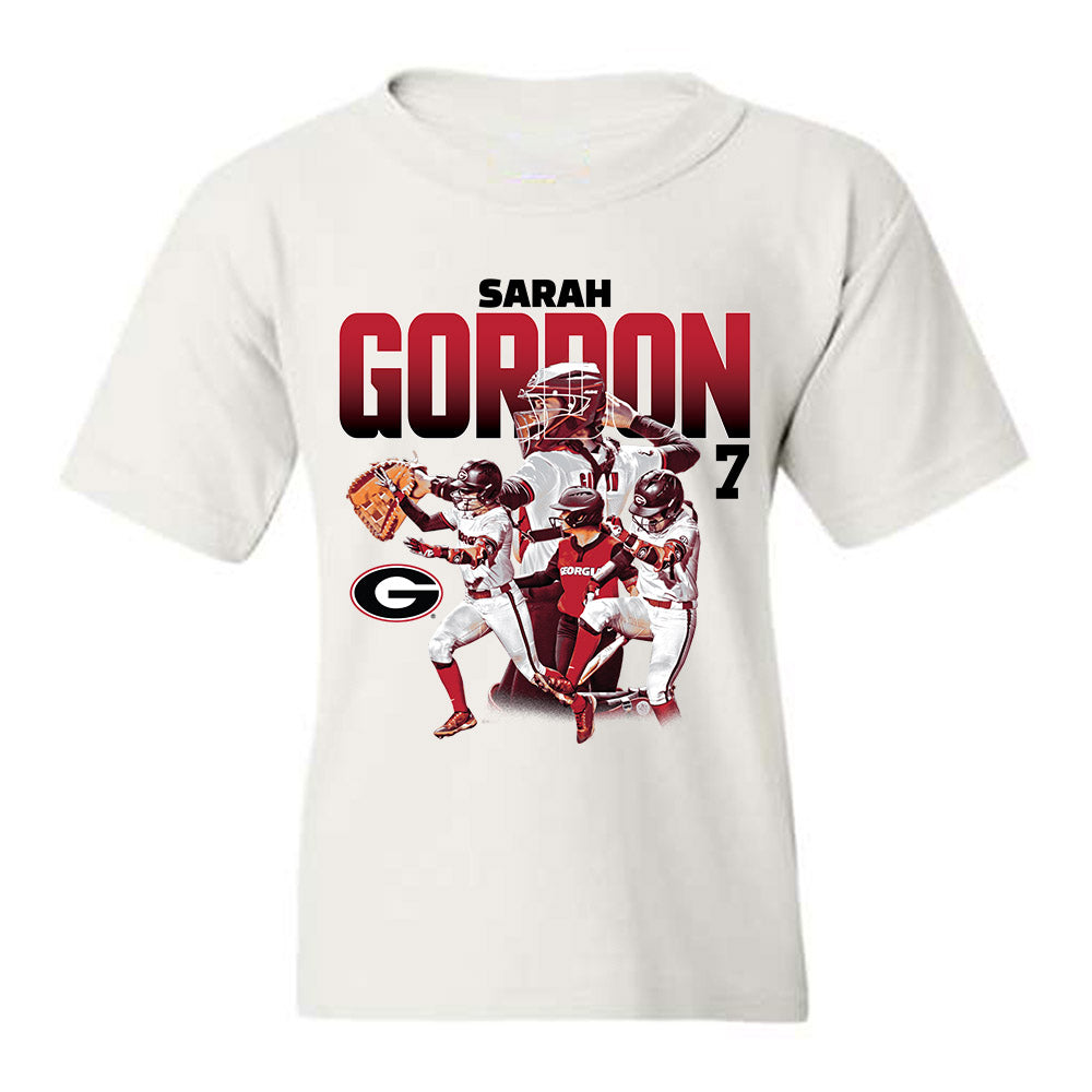 Georgia - NCAA Softball : Sarah Gordon - Youth T-Shirt Player Collage