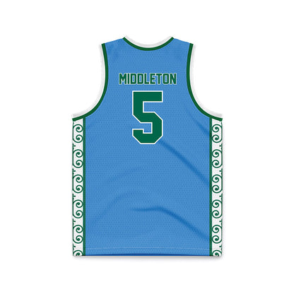 Tulane - NCAA Men's Basketball : Scotty Middleton - Blue Basketball Jersey-1