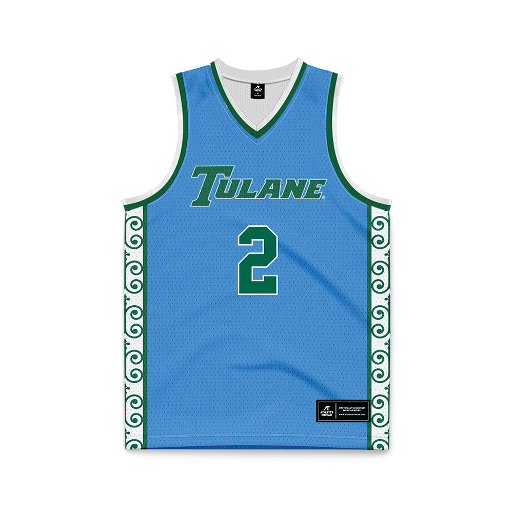 Tulane - NCAA Men's Basketball : Gregg Glenn - Blue Basketball Jersey-0