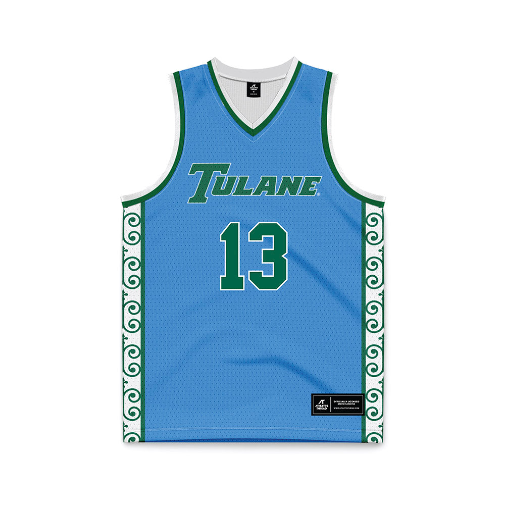 Tulane - NCAA Men's Basketball : Joseph Teich - Blue Basketball Jersey