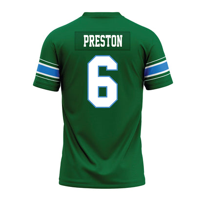 Tulane - NCAA Football : Shazz Preston - Green Premium Football Jersey