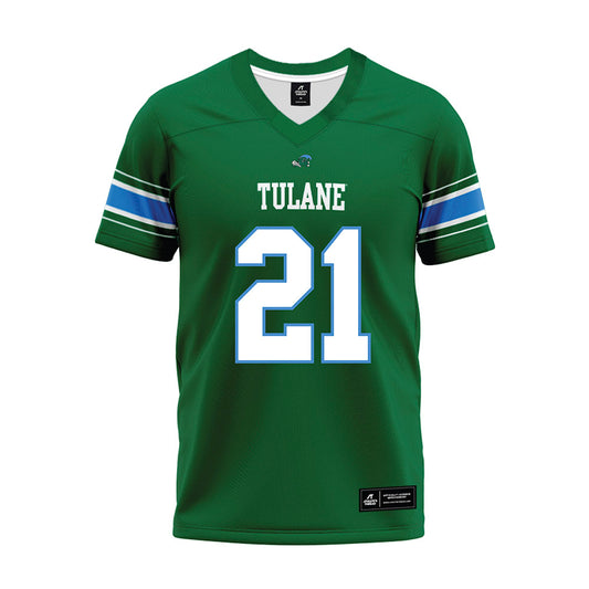 Tulane - NCAA Football : Jayden Lewis - Green Premium Football Jersey-0