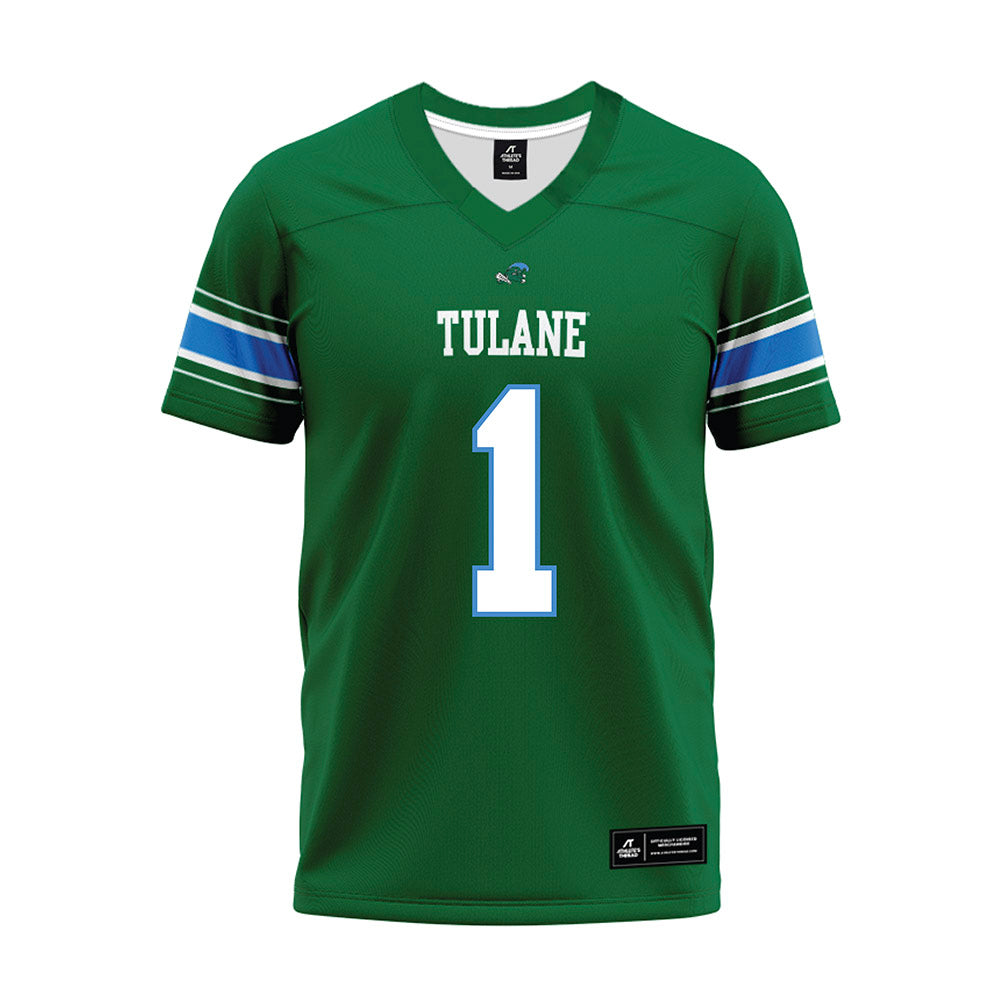 Tulane - NCAA Football : Omari Hayes - Green Premium Football Jersey-0