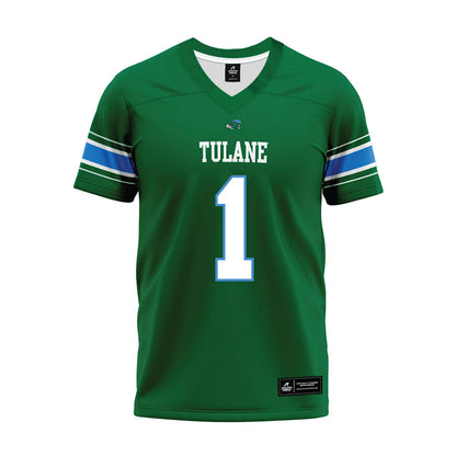 Tulane - NCAA Football : Jack Tchienchou - Green Premium Football Jersey-0