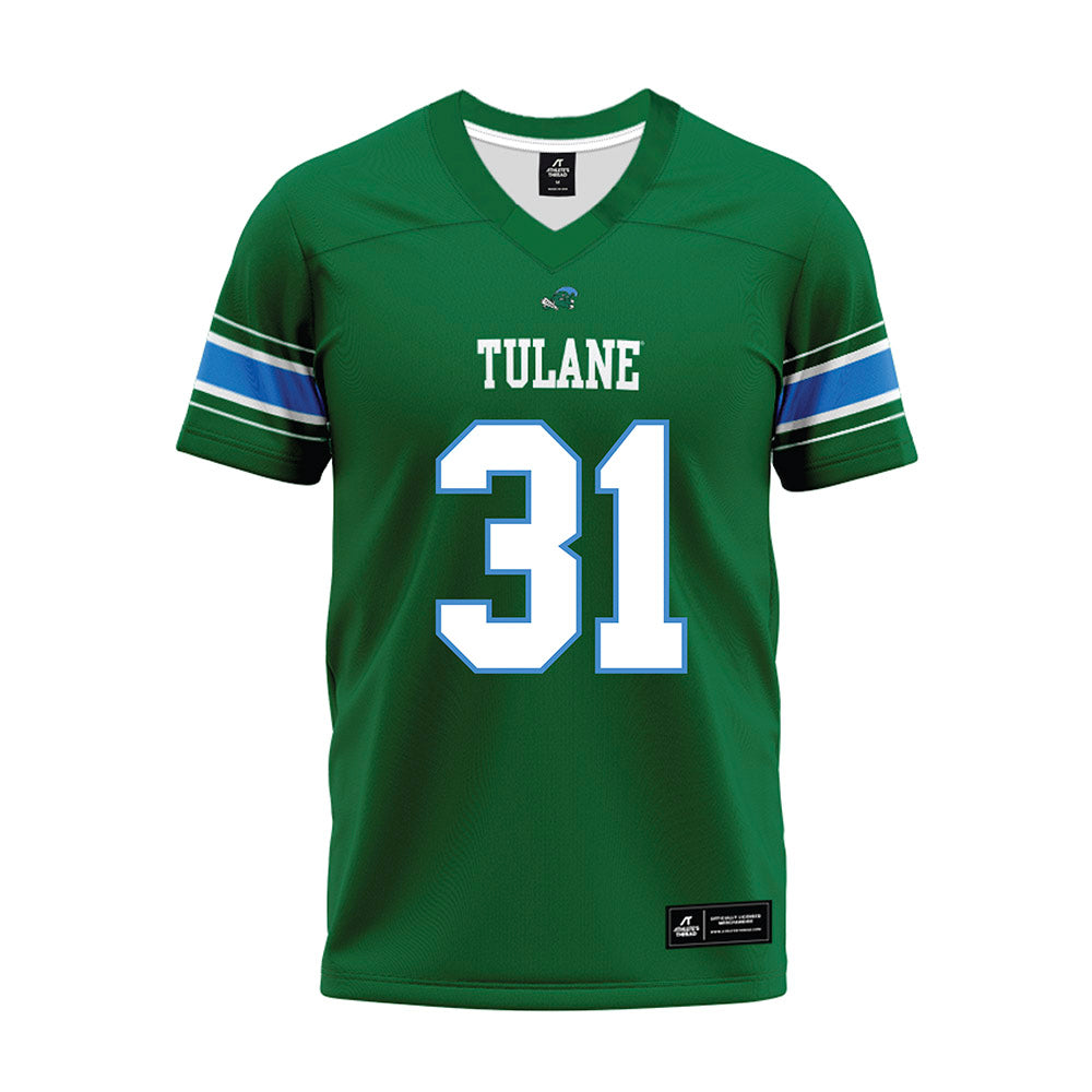 Tulane - NCAA Football : Carson Klein - Green Premium Football Jersey
