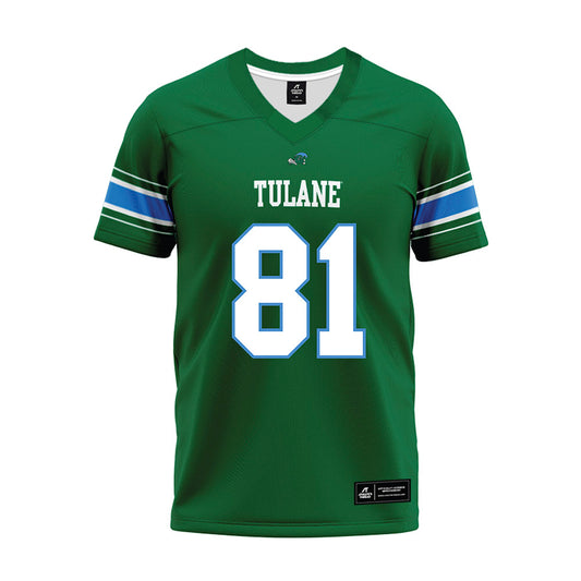 Tulane - NCAA Football : Luke Besh - Green Premium Football Jersey