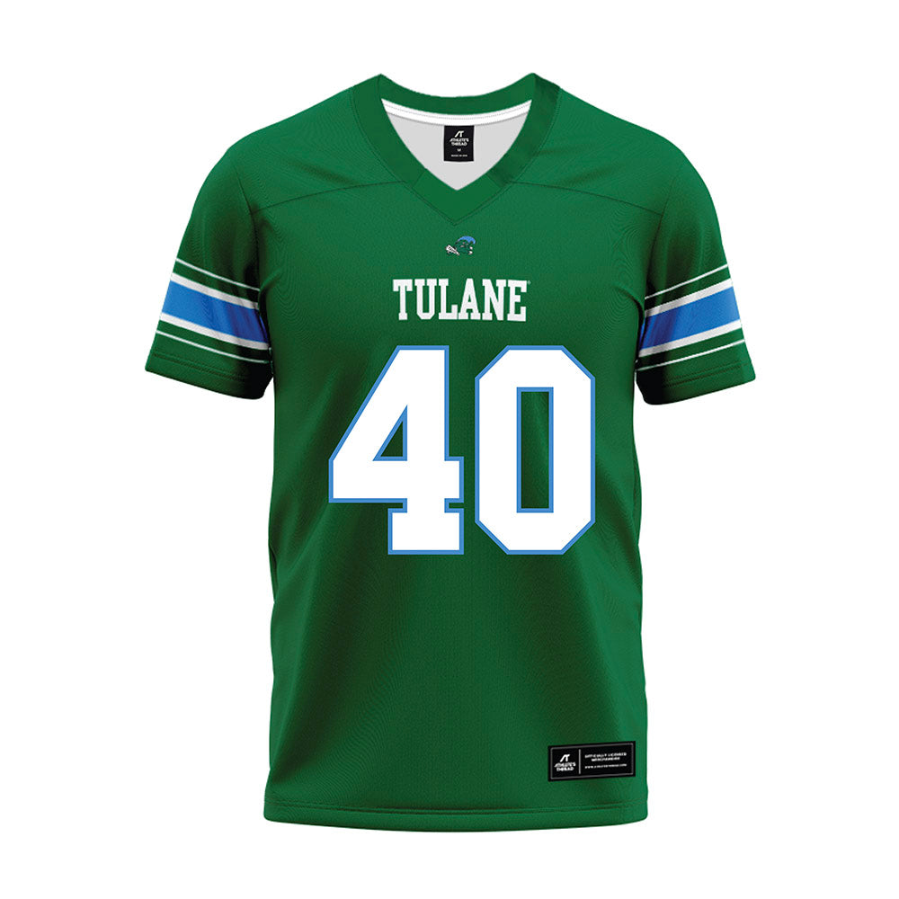 Tulane - NCAA Football : Warren Roberts Jr. - Green Premium Football Jersey-0