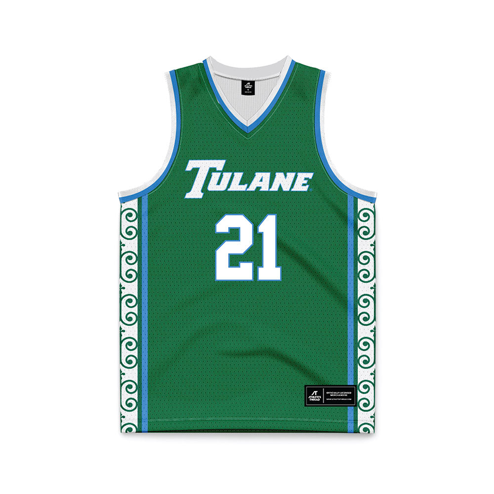Tulane - NCAA Women's Basketball : Kanija Daniel - Green Basketball Jersey-0