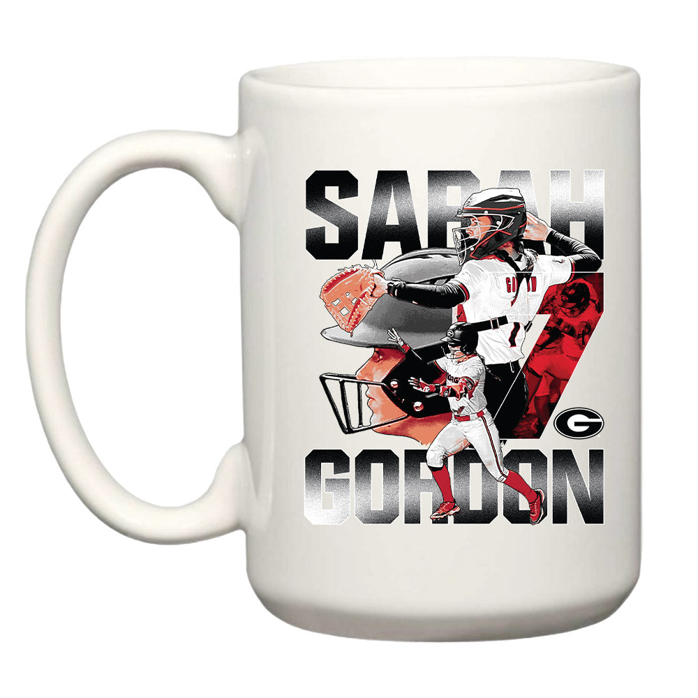 Georgia - NCAA Softball : Sarah Gordon - Player Collage Coffee Mug-0