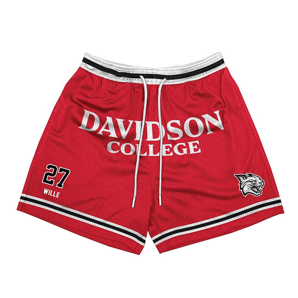 Davidson - NCAA Baseball : Tyler Wille - Red Shorts-0