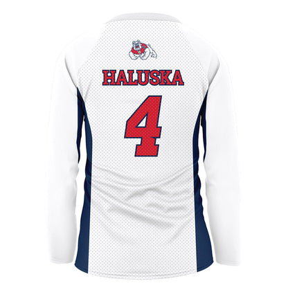 Fresno State - NCAA Women's Volleyball : Addison Haluska - White Volleyball Jersey-1