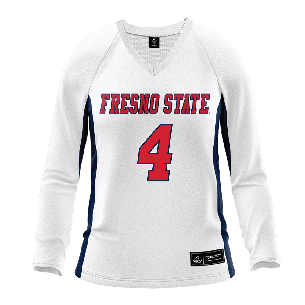 Fresno State - NCAA Women's Volleyball : Addison Haluska - White Volleyball Jersey-0