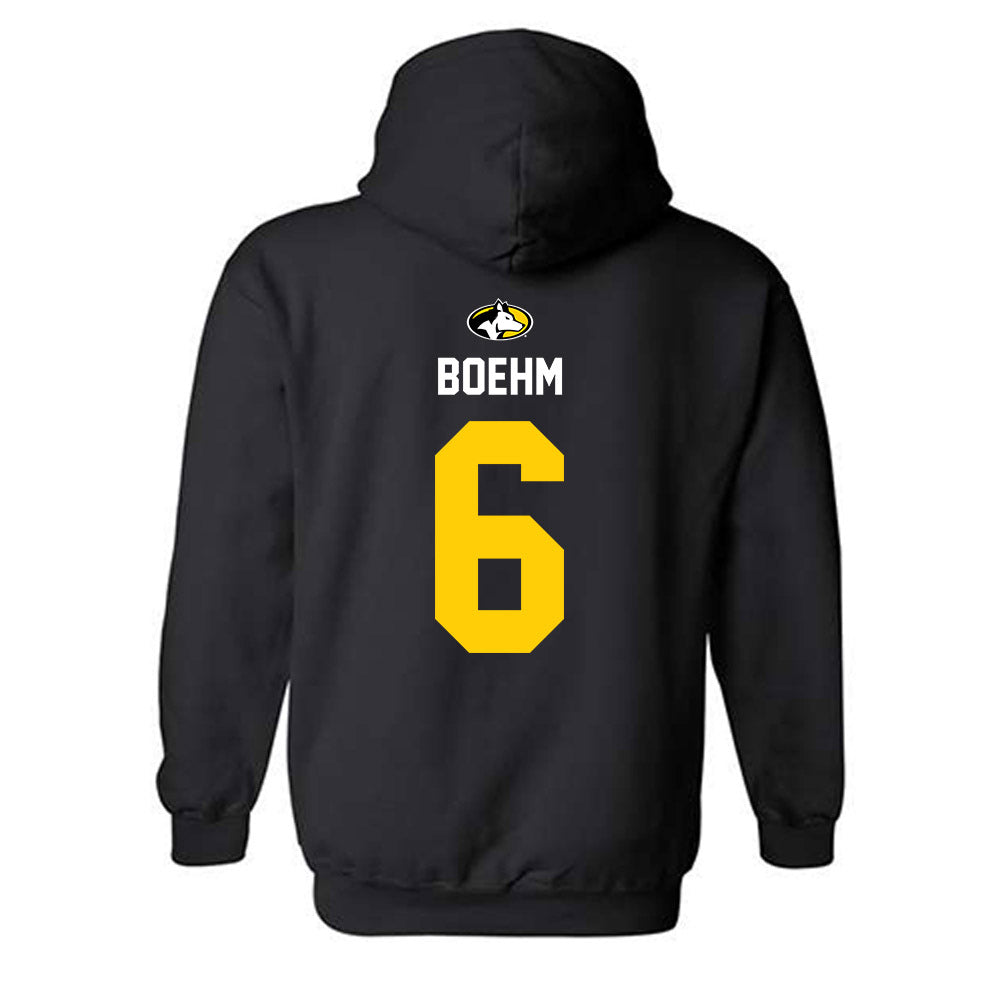 Michigan Tech - NCAA Men's Ice Hockey : Brayden Boehm - Generic Shersey Hooded Sweatshirt-1