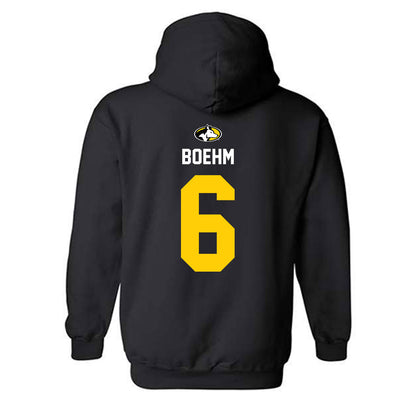 Michigan Tech - NCAA Men's Ice Hockey : Brayden Boehm - Generic Shersey Hooded Sweatshirt-1