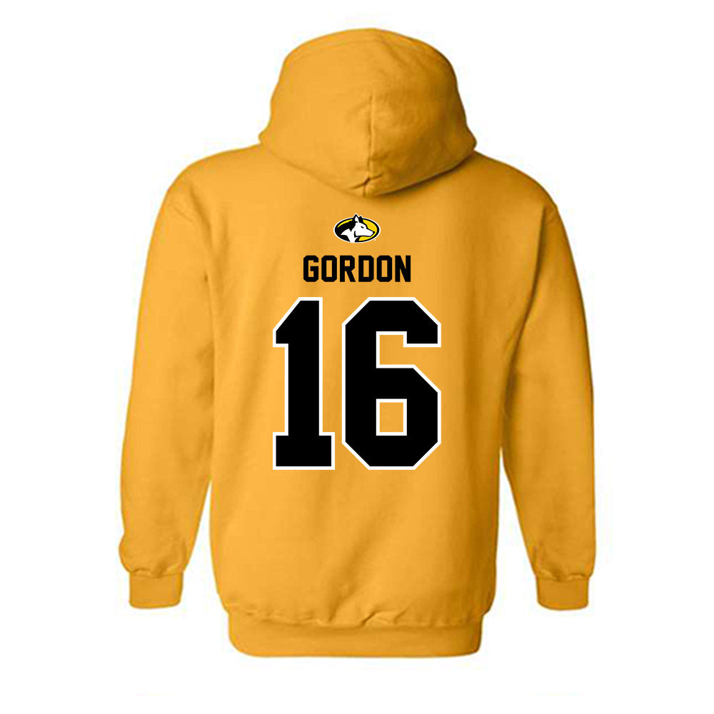 Michigan Tech - NCAA Men's Ice Hockey : Isaac Gordon - Generic Shersey Hooded Sweatshirt