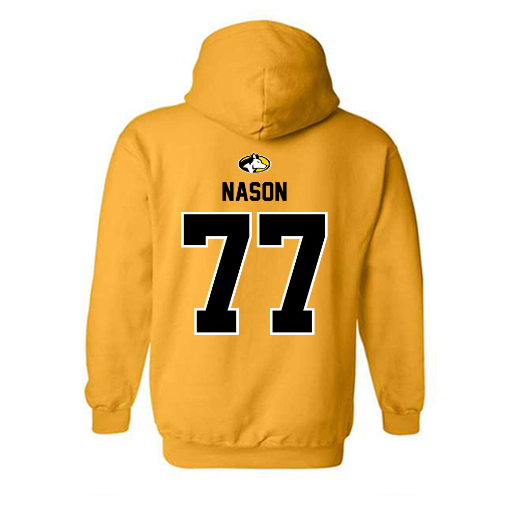 Michigan Tech - NCAA Football : Max Nason - Generic Shersey Hooded Sweatshirt