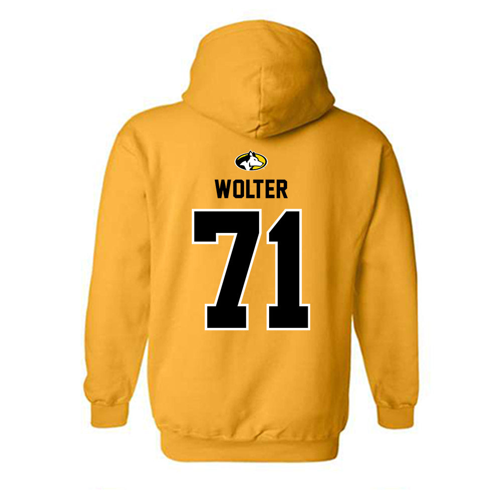 Michigan Tech - NCAA Football : Mason Wolter - Generic Shersey Hooded Sweatshirt-1