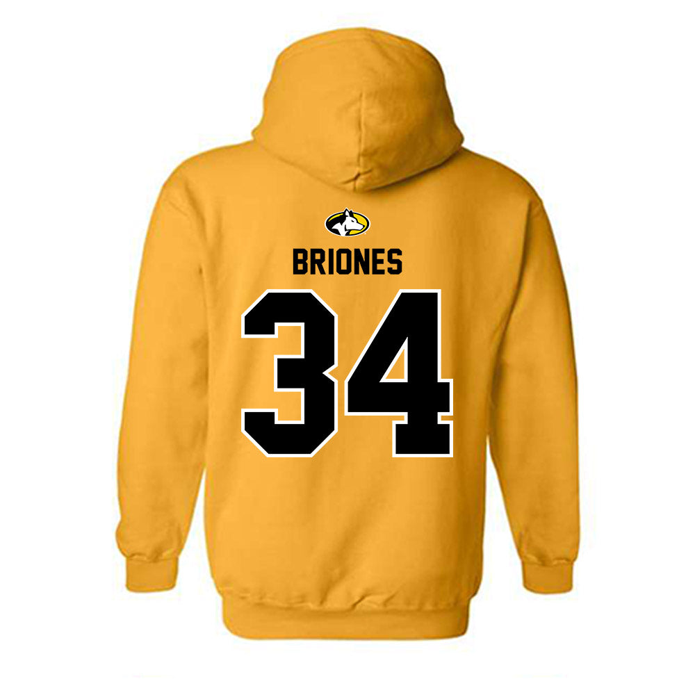 Michigan Tech - NCAA Football : Connor Briones - Generic Shersey Hooded Sweatshirt-1