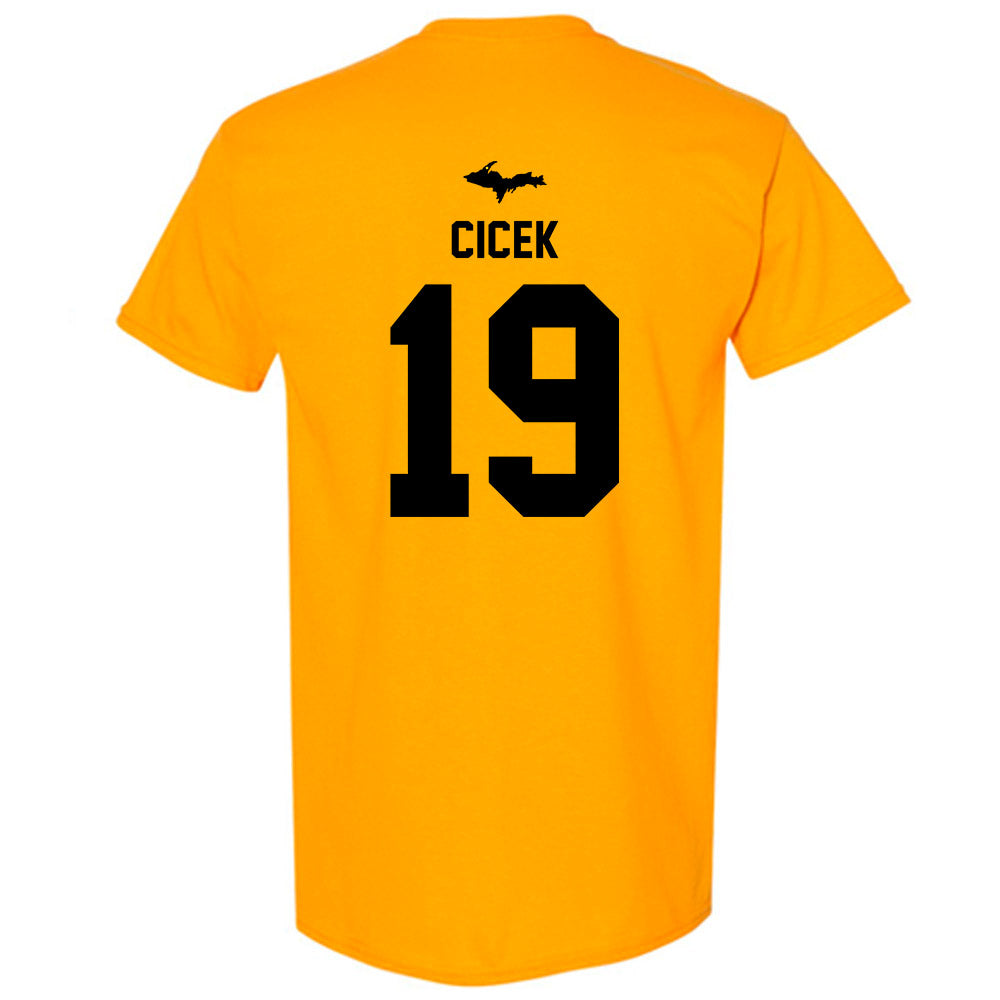 Michigan Tech - NCAA Men's Ice Hockey : Michael Cicek - Generic Shersey T-Shirt-1