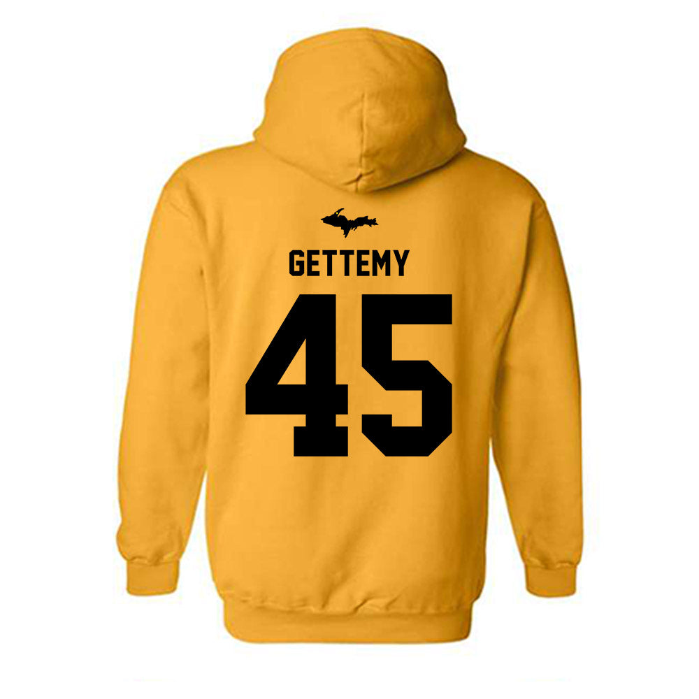 Michigan Tech - NCAA Football : Kyle Gettemy - Generic Shersey Hooded Sweatshirt-1