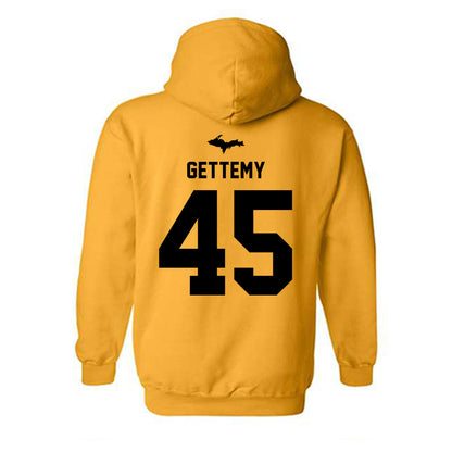 Michigan Tech - NCAA Football : Kyle Gettemy - Generic Shersey Hooded Sweatshirt-1