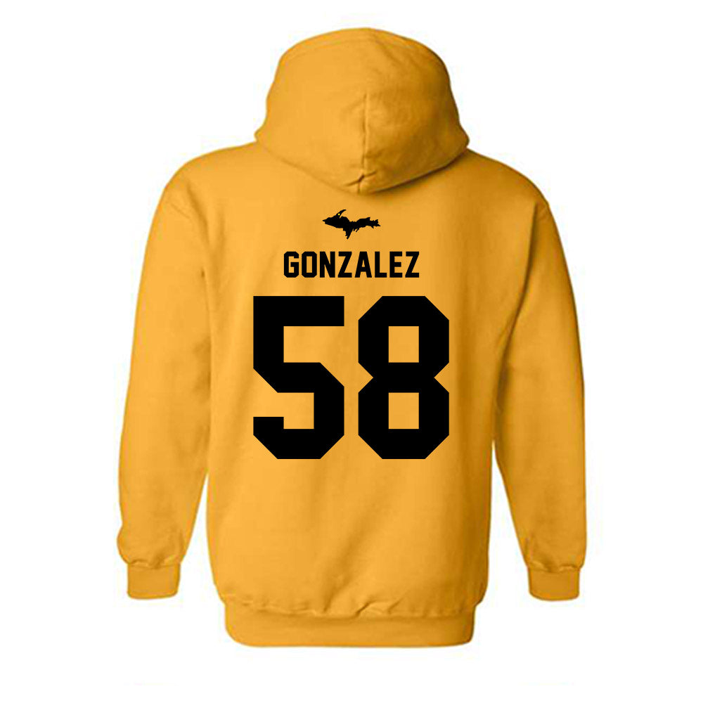 Michigan Tech - NCAA Football : Adrian Gonzalez - Generic Shersey Hooded Sweatshirt-1