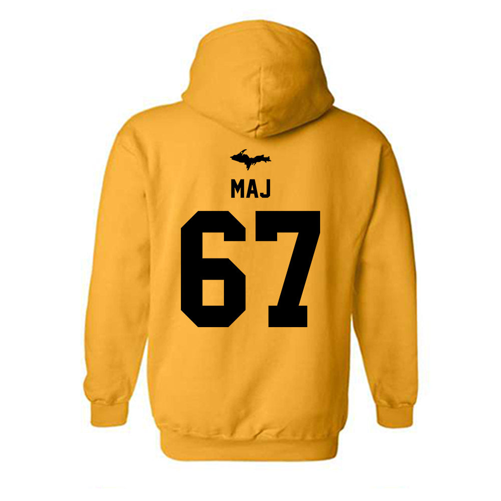 Michigan Tech - NCAA Football : Max Maj - Generic Shersey Hooded Sweatshirt-1