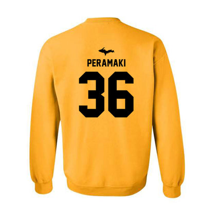 Michigan Tech - NCAA Football : Josiah Peramaki - Generic Shersey Crewneck Sweatshirt-1