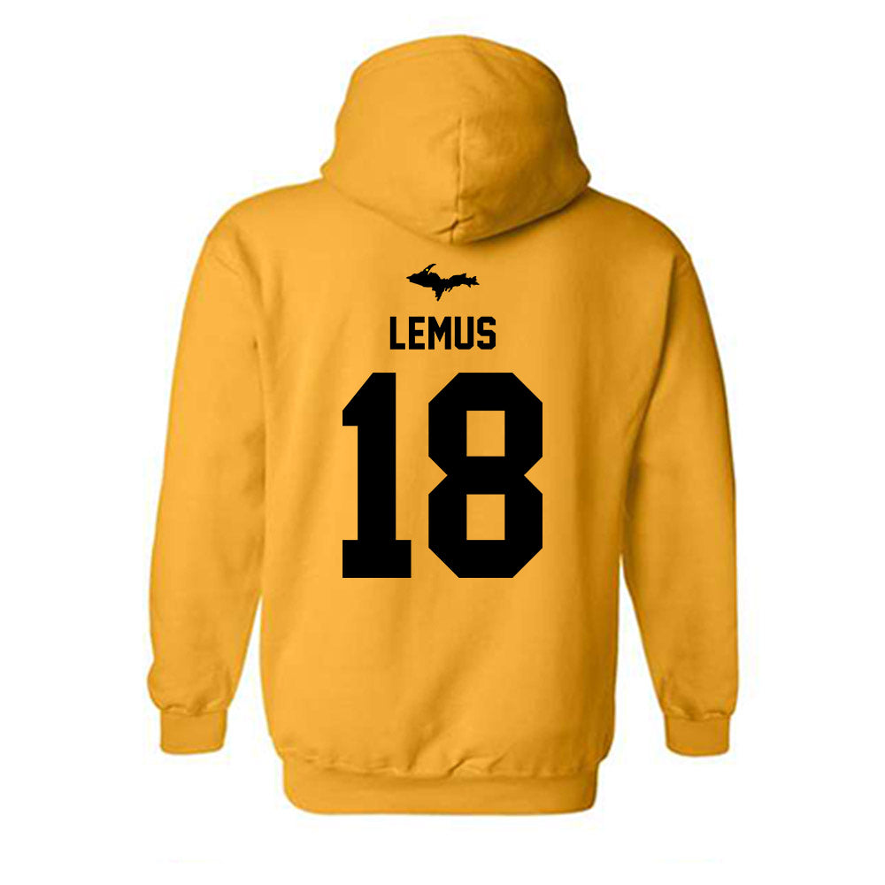 Michigan Tech - NCAA Football : Christopher Lemus - Generic Shersey Hooded Sweatshirt-1
