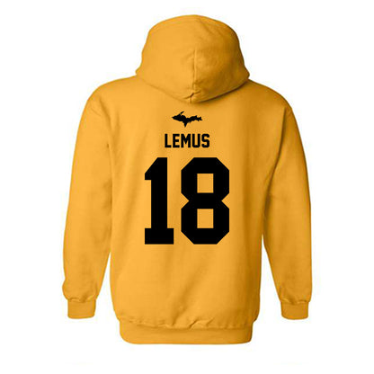 Michigan Tech - NCAA Football : Christopher Lemus - Generic Shersey Hooded Sweatshirt-1