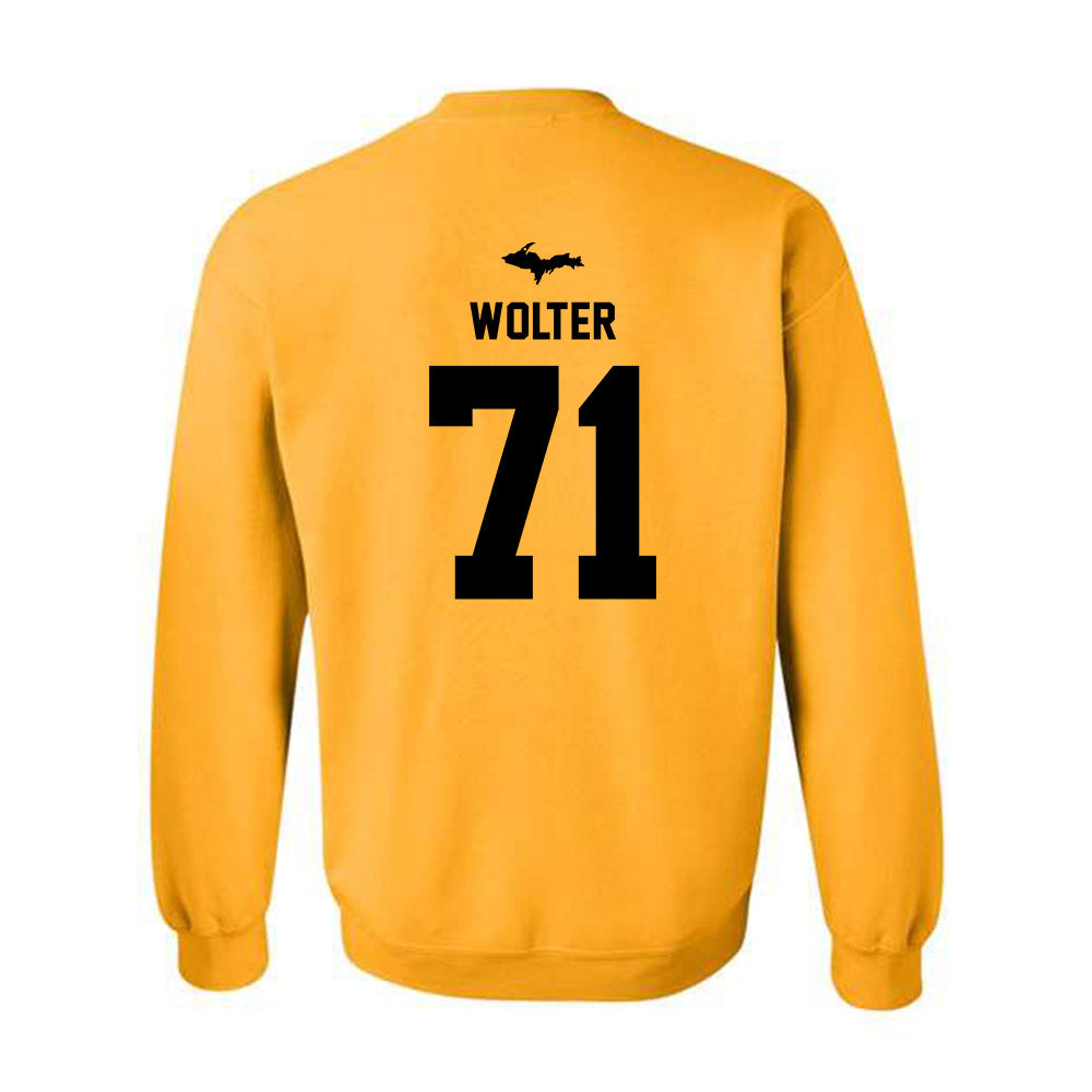 Michigan Tech - NCAA Football : Mason Wolter - Generic Shersey Crewneck Sweatshirt-1