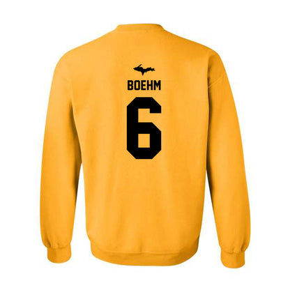 Michigan Tech - NCAA Men's Ice Hockey : Brayden Boehm - Generic Shersey Crewneck Sweatshirt-1