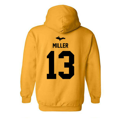 Michigan Tech - NCAA Men's Ice Hockey : Tyler Miller - Generic Shersey Hooded Sweatshirt