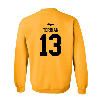 Michigan Tech - NCAA Men's Basketball : Josh Terrian - Generic Shersey Crewneck Sweatshirt