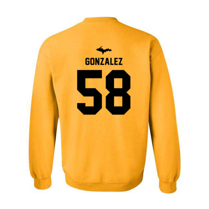 Michigan Tech - NCAA Football : Adrian Gonzalez - Generic Shersey Crewneck Sweatshirt-1
