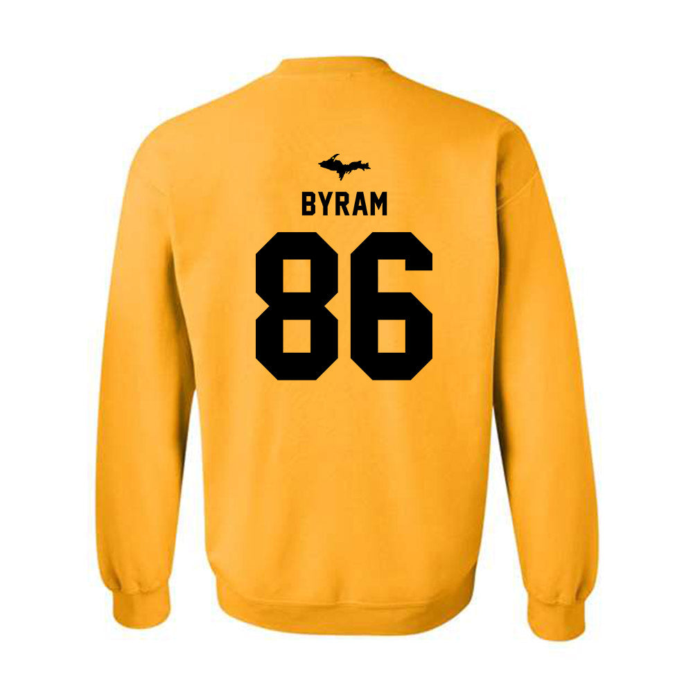 Michigan Tech - NCAA Football : Connor Byram - Generic Shersey Crewneck Sweatshirt-1